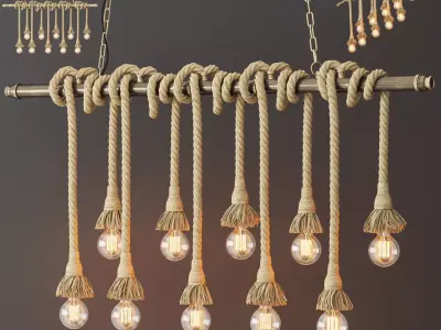 Pendant lamp in Loft style 10 3D model