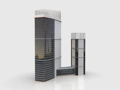 Central Building Low-poly 3D model purchase
