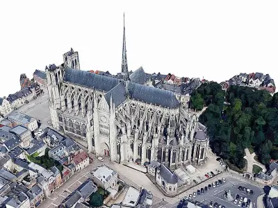 Amiens Cathedral - Notre-Dame  Low-poly 3D model