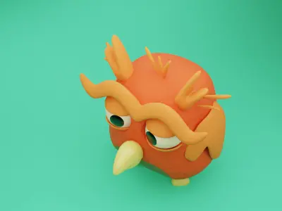bird owl animation funny nature 3D model