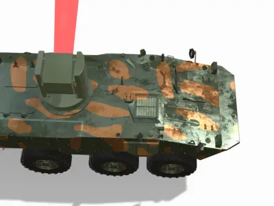 Iveco Gurani 6x6 Lasers antidrone Low-poly 3D model