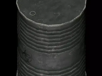  oil barrel toxic danger Low-poly 3D model