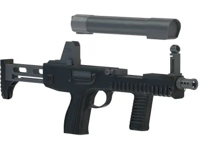 CF 05 Submachine gun Low Poly PBR Realistic Low-poly 3D model