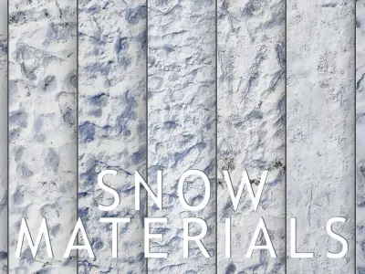 UE Snow area materials  part 01 Low-poly 3D model