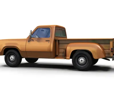 Dodge D100 utiline 1976 Low-poly 3D model
