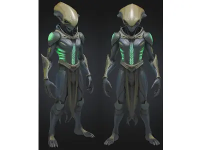 Advanced Extraterrestrial Soldier Low-poly 3D model