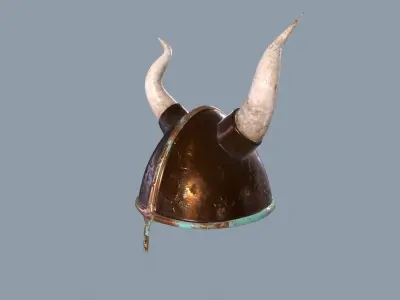 Medieval fantasy helmet Low-poly 3D model