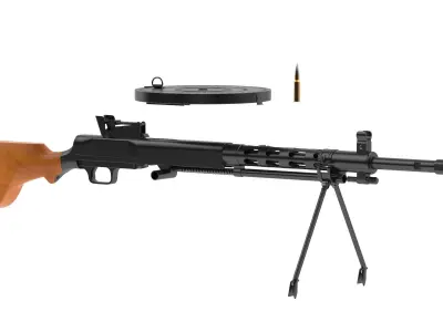 Degtyaryov machine gun  3D model