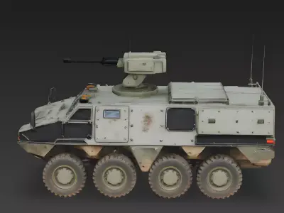 Realistic Modern 8x8 Armored Personnel Carrier 3D Model Low-poly 3D model