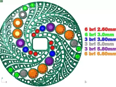 Round Diamond Brooch 3D print model