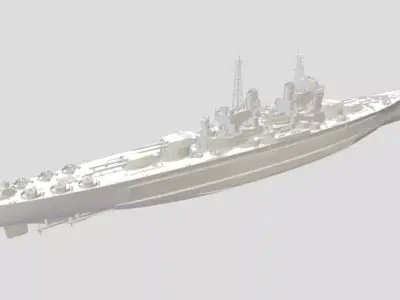 British Battleship HMS Thunderer - 3D Model 1-700 Scale 3D print model