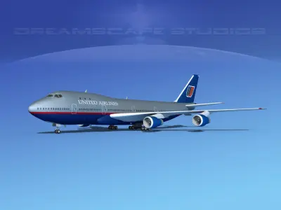 Boeing 747-100 United Airlines 3 3D model