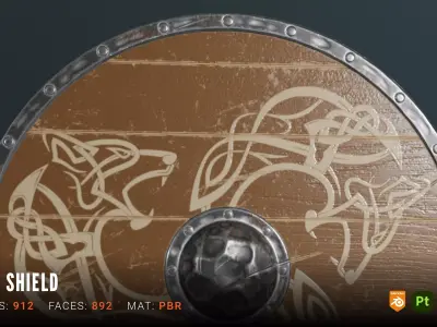 Viking Shield - Game Ready PBR Asset Low-poly 3D model