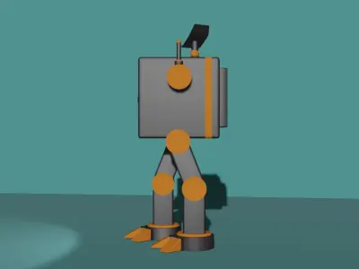 Robot with camera and legs Low-poly 3D model