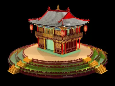 Chinese ancient  house   3D model by aceimagedesign-1