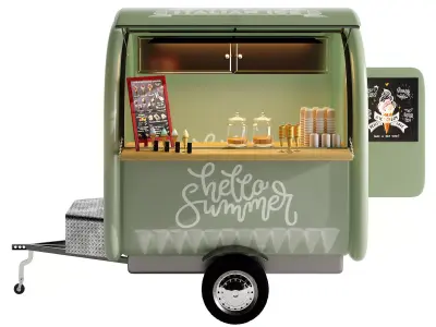 Foodtruck iceCream green 3D model