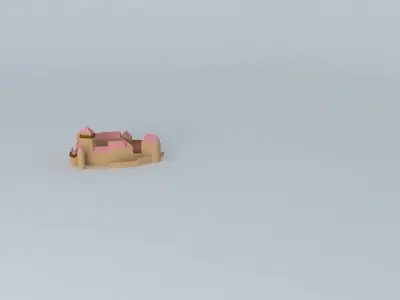 Card Model Castle Free 3D model