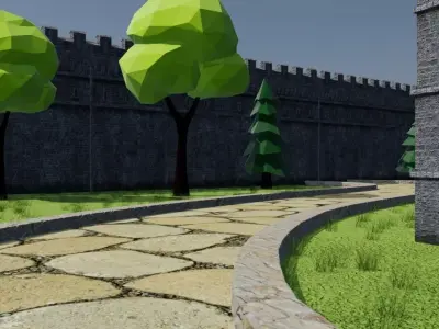 Medieval Village Landscape 3D model purchase