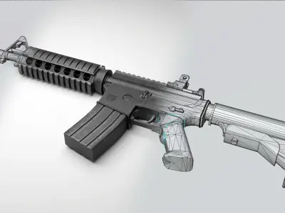 M4A1 Game Ready ar - rifle Free 3D model