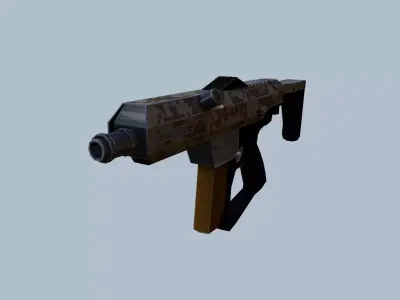 Futuristic semimachinegun Low-poly 3D model