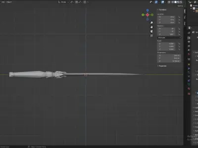 Edge of night Dagger Low-poly 3D model