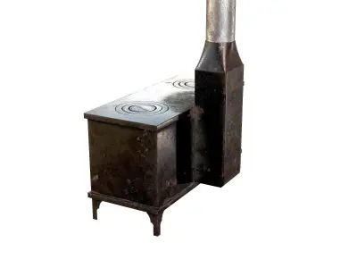 Retro Rust Stoves Metal Heat Low-poly 3D model