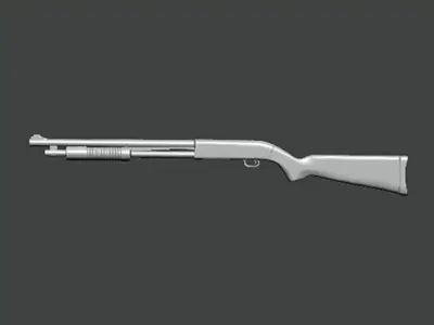 3D Model-GUN0003 shotgun 3D print model
