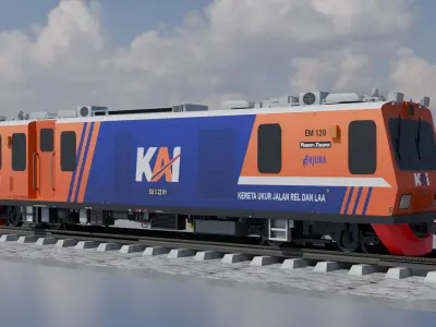 KUJRLAA EM120 Plasser And Theurer Low-poly 3D model