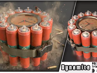 Dynamite 4 Low-poly 3D model
