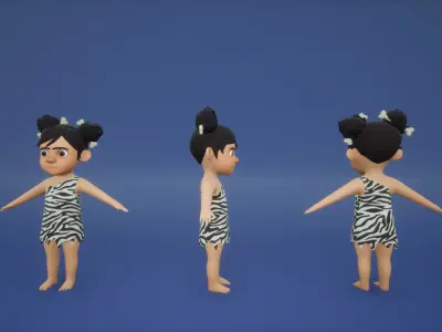 Stone Age Characters Pack 3D model