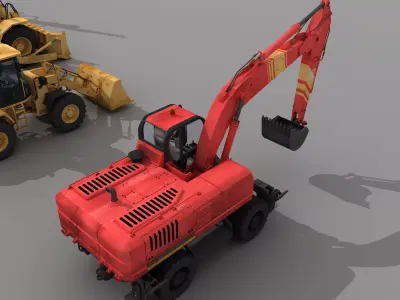 Large construction vehicles 3D model buy