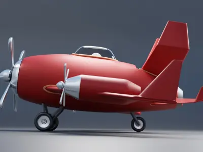 Aircraft airplane with propellers Free low-poly 3D model