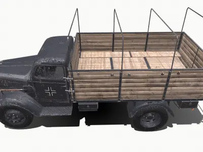 Opel Blitz WW2 German Military Truck Low-poly 3D model