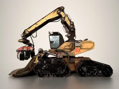 Forestal Machine - Mid Poly 3D model