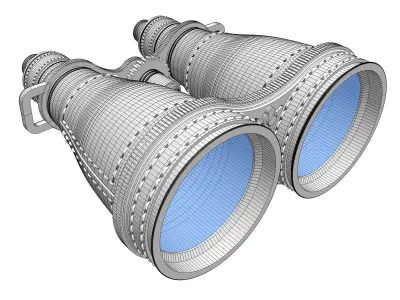 Binoculars Cosplay 3d Print - Leather and gold 3D print model