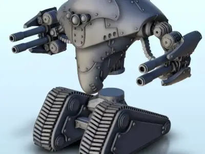 TR 700 soldier-robot 5  supported version - Future Sci-Fi SF Pos 3D print model