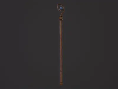 Medieval Staff 3D Model Low-poly 3D model