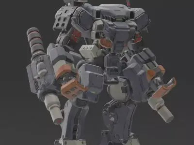Heavy Mecha Combat Robot 3D Model 3D print model