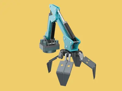 SCRAP RUBBISH GARBAGE WASTE LOADER GRABBER CRANE LIFTING GRAPPLE 3D model