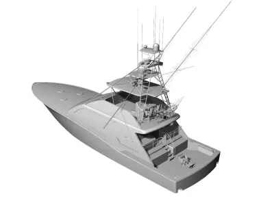 74 Foot Sportfisher Motor Yacht 3D model