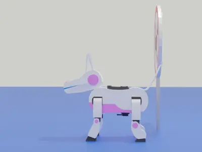 Dog Robot Low Poly Low-poly 3D model