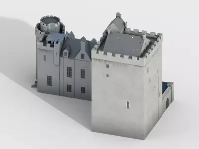 Cairnbulg Castle Low-poly 3D model