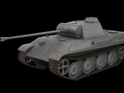 Panther Tank Low-poly 3D model purchase