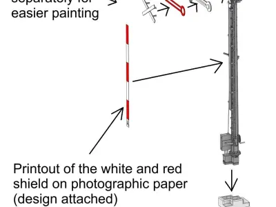 Railway Semaphore single arm static invalidated 1-87 resin 3D print model