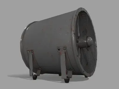 Industrial Rusted Fan Low-poly 3D model