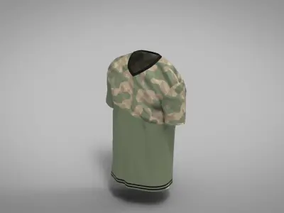 Military Outfit - T-shirt Low-poly 3D model 56