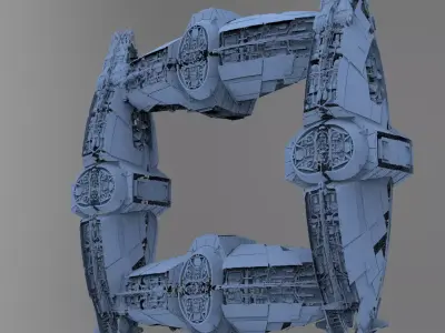 Jupiter Ancient tech temple Space station  3D model