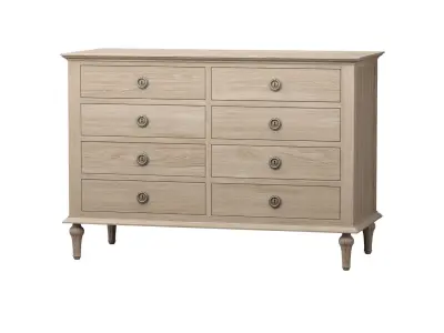 Emmerson Oak Timber 8 Drawer Chest 3D model