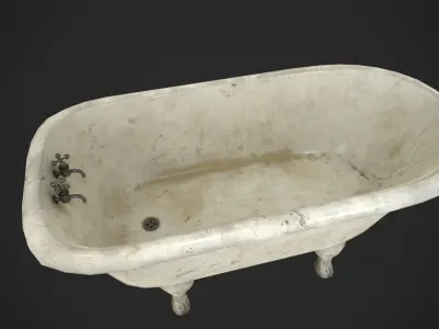 Antique Bath Low-poly 3D model