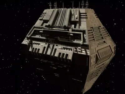 Spaceport Station Hub High-Detail SciFi 3D model